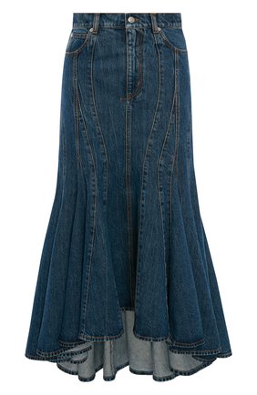 Женская джинсовая юбка ALEXANDER MCQUEEN синего цвета по цене 94450 руб., арт. 687394/QMABP | Фото 1 Женская джинсовая юбка ALEXANDER MCQUEEN синего цвета, арт. 687394/QMABP | Фото 1 (Материал внешний: Хлопок; Женское Кросс-КТ: Юбка-одежда; Кросс-КТ: Деним; Длина Ж (юбки, платья, шорты): Миди; Стили: Гранж)