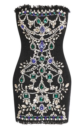 Женское платье BALMAIN черного цвета по цене 434000 руб., арт. XF1R1001/PB01 | Фото 1 Женское платье BALMAIN черного цвета, арт. XF1R1001/PB01 | Фото 1 (Материал внешний: Хлопок; Женское Кросс-КТ: Платье-одежда; Длина Ж (юбки, платья, шорты): Мини; Случай: Коктейльный; Стили: Гламурный)