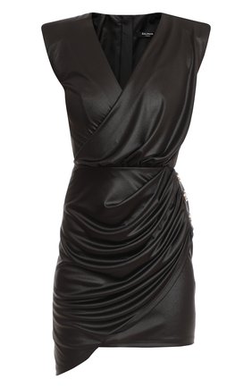 Женское платье BALMAIN черного цвета по цене 153500 руб., арт. XF1R5330/JB62 | Фото 1 Женское платье BALMAIN черного цвета, арт. XF1R5330/JB62 | Фото 1 (Материал внешний: Синтетический материал; Женское Кросс-КТ: Платье-одежда; Рукава: Короткие; Длина Ж (юбки, платья, шорты): Мини; Случай: Коктейльный; Стили: Гранж)