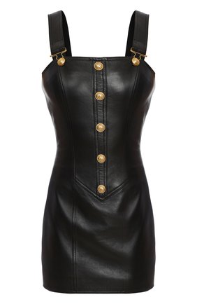 Женское кожаное платье BALMAIN черного цвета по цене 211500 руб., арт. XF1R5390/LB24 | Фото 1 Женское кожаное платье BALMAIN черного цвета, арт. XF1R5390/LB24 | Фото 1 (Женское Кросс-КТ: Платье-одежда, Сарафаны; Длина Ж (юбки, платья, шорты): Мини; Случай: Повседневный; Стили: Гранж; Материал внешний: Натуральная кожа)