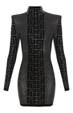 Женское платье из вискозы BALMAIN черного цвета по цене 192500 руб., арт. XF1R8241/KB09 | Фото 1 Женское платье из вискозы BALMAIN черного цвета, арт. XF1R8241/KB09 | Фото 1 (Материал внешний: Вискоза; Женское Кросс-КТ: Платье-одежда; Рукава: Длинные; Длина Ж (юбки, платья, шорты): Мини; Случай: Коктейльный; Стили: Гламурный)