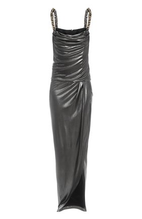 Женское платье из вискозы BALMAIN серебряного цвета по цене 192500 руб., арт. XF1RN041/JB69 | Фото 1 Женское платье из вискозы BALMAIN серебряного цвета, арт. XF1RN041/JB69 | Фото 1 (Материал внешний: Вискоза; Женское Кросс-КТ: Платье-одежда; Длина Ж (юбки, платья, шорты): Макси; Случай: Вечерний; Стили: Гламурный)