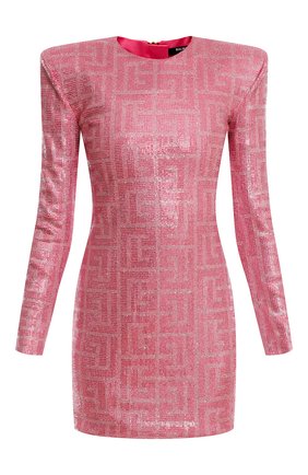Женское платье из вискозы BALMAIN розового цвета по цене 579000 руб., арт. XF2R8452/AB05 | Фото 1 Женское платье из вискозы BALMAIN розового цвета, арт. XF2R8452/AB05 | Фото 1 (Материал внешний: Вискоза; Женское Кросс-КТ: Платье-одежда; Рукава: Длинные; Длина Ж (юбки, платья, шорты): Мини; Случай: Коктейльный; Стили: Гламурный)