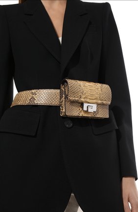 Женская поясная сумка RALPH LAUREN коричневого цвета, арт. 408847208/PRET | Фото 2 (Материал: Экзотическая кожа; Стили: Классический; Размер: mini)
