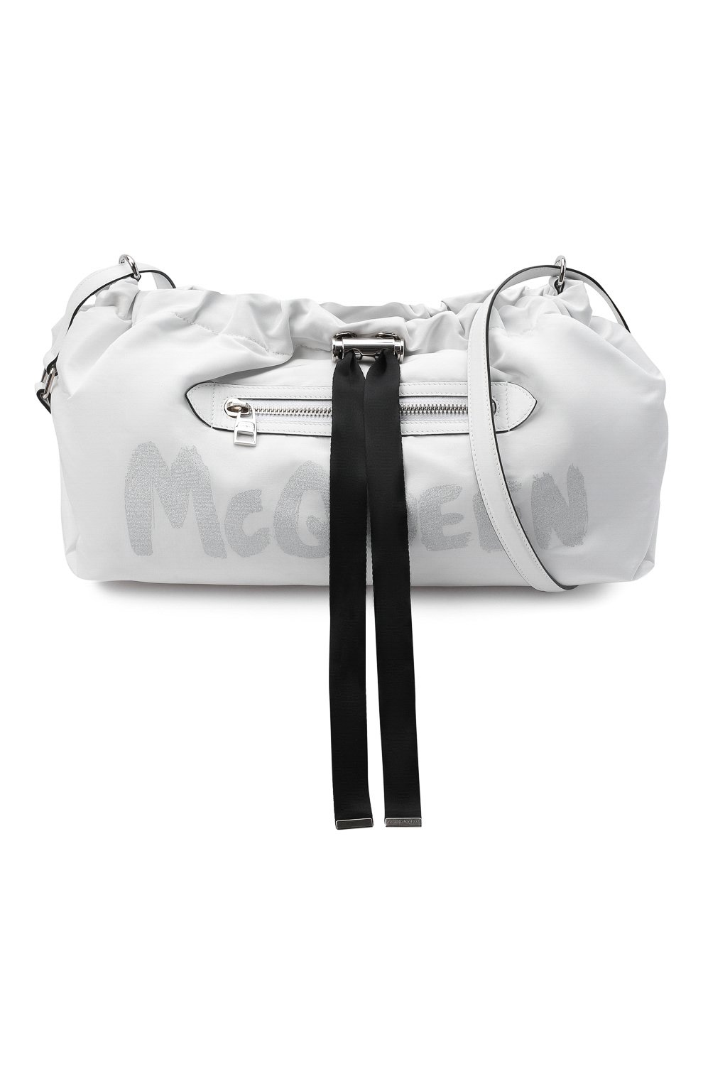 Женская сумка the bundle ALEXANDER MCQUEEN белого цвета, арт. 669589/16XA0 | Фото 6 (Сумки-технические: Сумки через плечо; Ремень/цепочка: На ремешке; Материал: Текстиль; Размер: large)