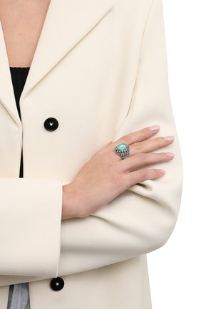 Женское кольцо heart QUEENSBEE светло-голубого цвета, арт. 102051/21,47 | Фото 2 (Материал: Серебро)