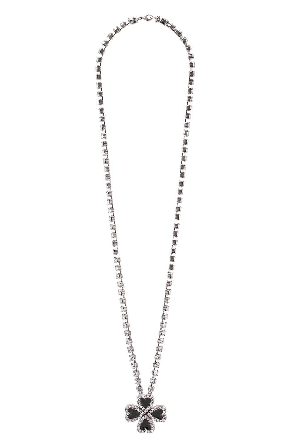 Женское колье SAINT LAURENT черного цвета, арт. 671349/Y15V1 | Фото 1 (Материал: Металл)