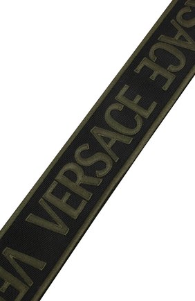 Женские ремень для сумки VERSACE хаки цвета по цене 42750 руб., арт. 1002615/1A01924 | Фото 3 Женские ремень для сумки VERSACE хаки цвета, арт. 1002615/1A01924 | Фото 3 (Кросс-КТ: ремень-сумка; Материал: Текстиль)