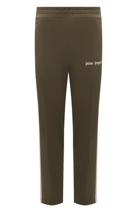 Мужские брюки PALM ANGELS хаки цвета, арт. PMCA007F21FAB0025603 | Фото 1 (Материал внешний: Синтетический материал; Длина (брюки, джинсы): Стандартные; Случай: Повседневный; Стили: Спорт-шик)