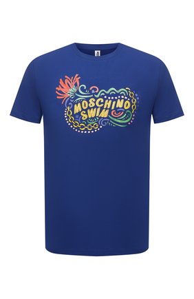 Мужская хлопковая футболка MOSCHINO синего цвета по цене 13800 руб., арт. A1901/2820 | Фото 1 Мужская хлопковая футболка MOSCHINO синего цвета, арт. A1901/2820 | Фото 1 (Длина (для топов): Стандартные; Материал внешний: Хлопок; Рукава: Короткие; Принт: С принтом; Кросс-КТ: Пляж; Стили: Спорт-шик)