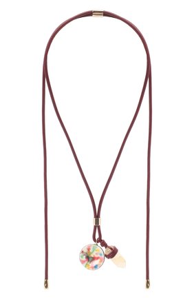 Женская кулон на шнурке CHLOÉ бордового цвета по цене 43200 руб., арт. CHC21WF009LCC | Фото 1 Женская кулон на шнурке CHLOÉ бордового цвета, арт. CHC21WF009LCC | Фото 1 (Материал: Металл)