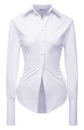 Женская хлопковая рубашка THE ATTICO белого цвета, арт. 221WCT79/C017 | Фото 1 (Рукава: Длинные; Материал внешний: Хлопок; Длина (для топов): Стандартные; Стили: Гламурный, Классический; Принт: Без принта; Женское Кросс-КТ: Рубашка-одежда)