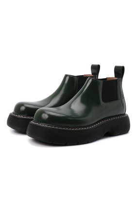 Мужские кожаные челси BOTTEGA VENETA темно-зеленого цвета, арт. 679499/V10T0 | Фото 1 (Каблук высота: Высокий; Подошва: Массивная; Материал внешний: Кожа; Материал внутренний: Натуральная кожа; Мужское Кросс-КТ: Челси-обувь, Сапоги-обувь; Материал утеплителя: Без утеплителя; высота каблука: 5,3; Длина стельки: 28,5, 30,4)