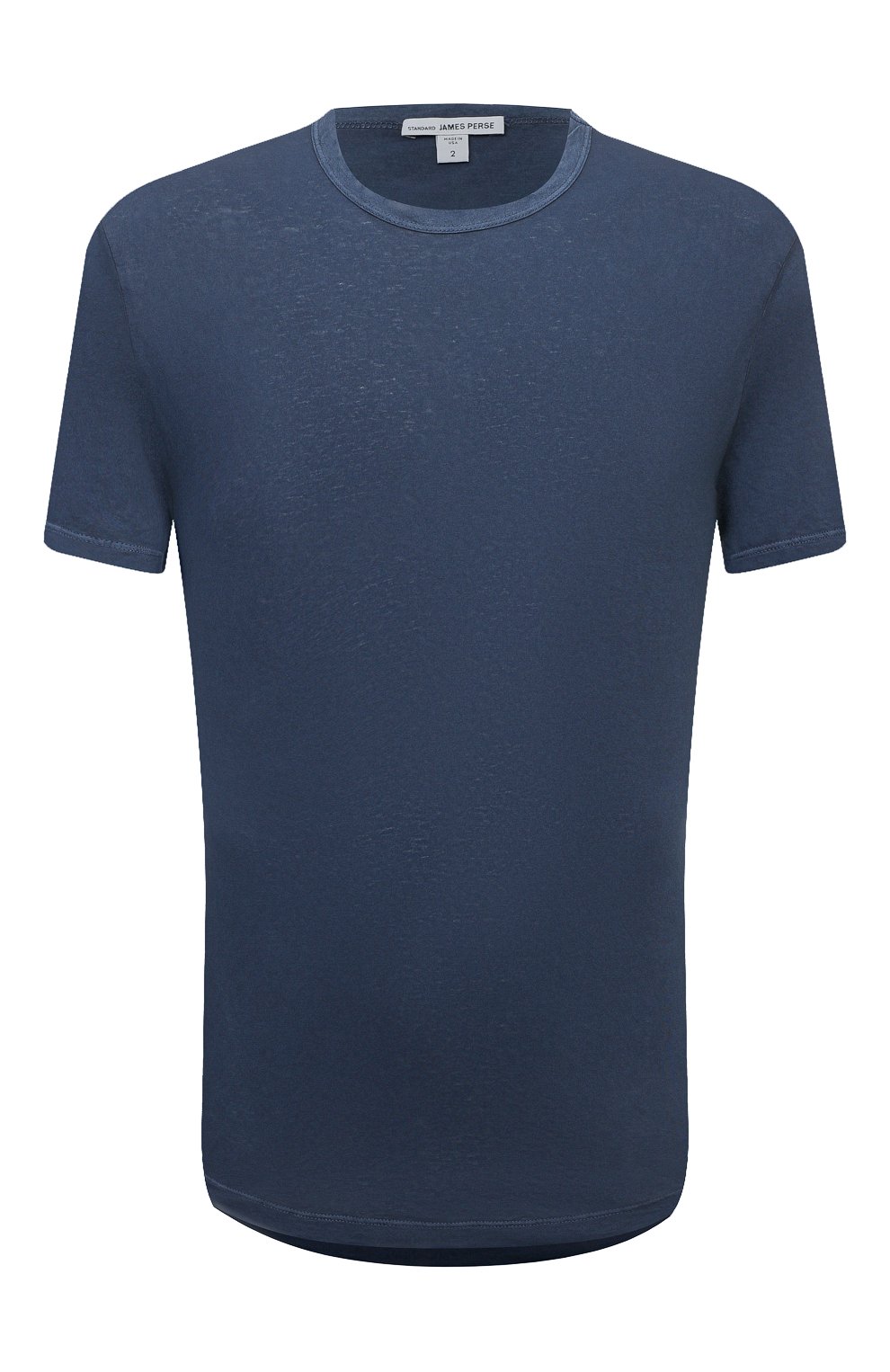 Мужская хлопковая футболка JAMES PERSE темно-синего цвета, арт. MKJ3360 | Фото 1 (Принт: Без принта; Рукава: Короткие; Длина (для топов): Стандартные; Материал внешний: Хлопок; Стили: Кэжуэл)