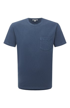 Мужская хлопковая футболка JAMES PERSE темно-синего цвета, арт. MLJ3282 | Фото 1 (Длина (для топов): Стандартные; Рукава: Короткие; Материал внешний: Хлопок; Принт: Без принта; Стили: Кэжуэл)