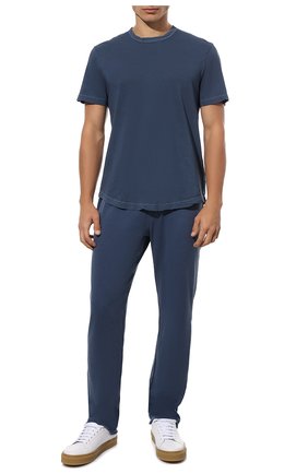 Мужские хлопковые брюки JAMES PERSE темно-синего цвета, арт. MXA1352 | Фото 2 (Длина (брюки, джинсы): Стандартные; Случай: Повседневный; Материал внешний: Хлопок; Стили: Спорт-шик)