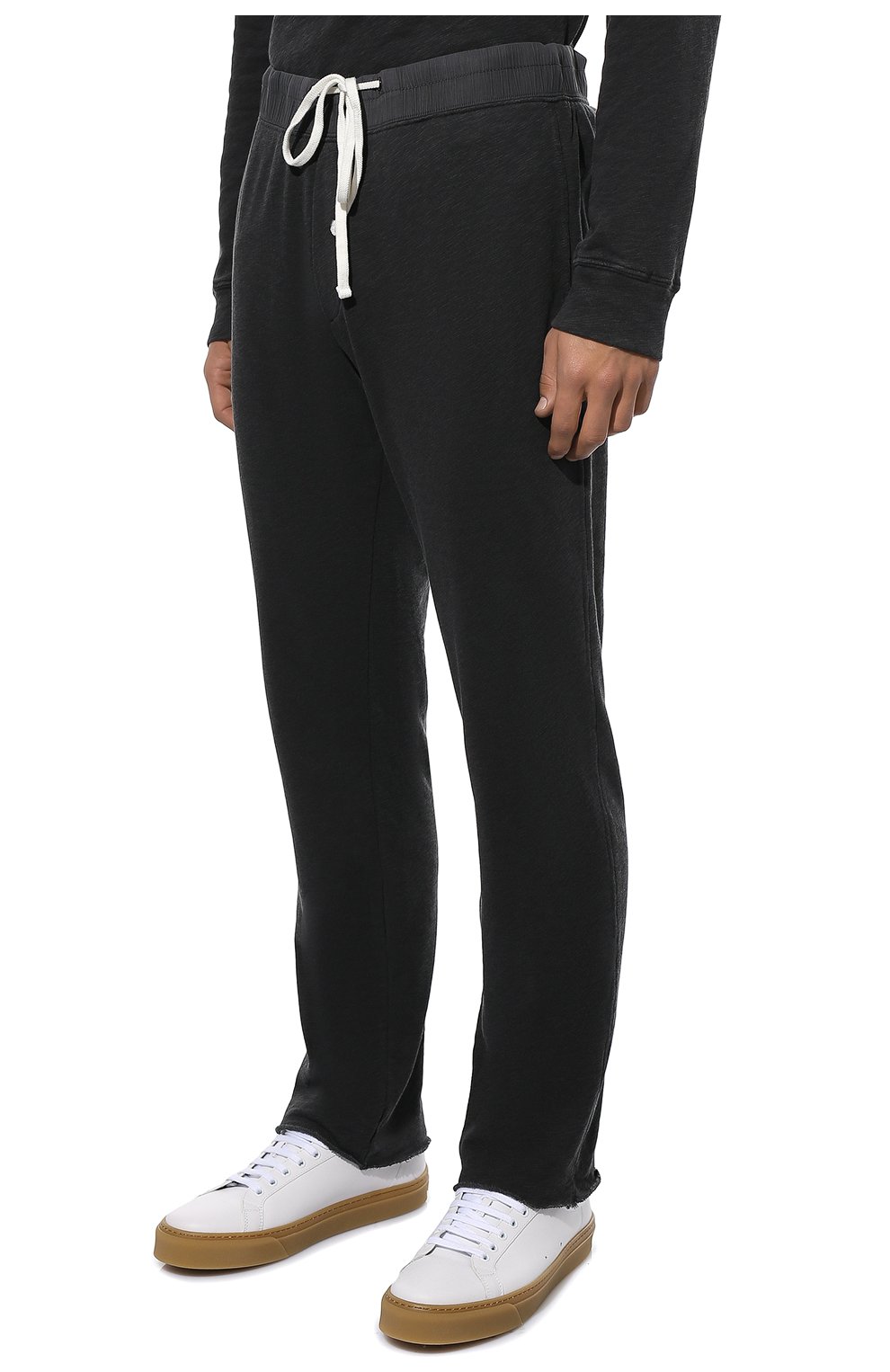 Мужские хлопковые брюки JAMES PERSE серого цвета, арт. MXA1352 | Фото 3 (Длина (брюки, джинсы): Стандартные; Случай: Повседневный; Материал внешний: Хлопок; Стили: Спорт-шик)