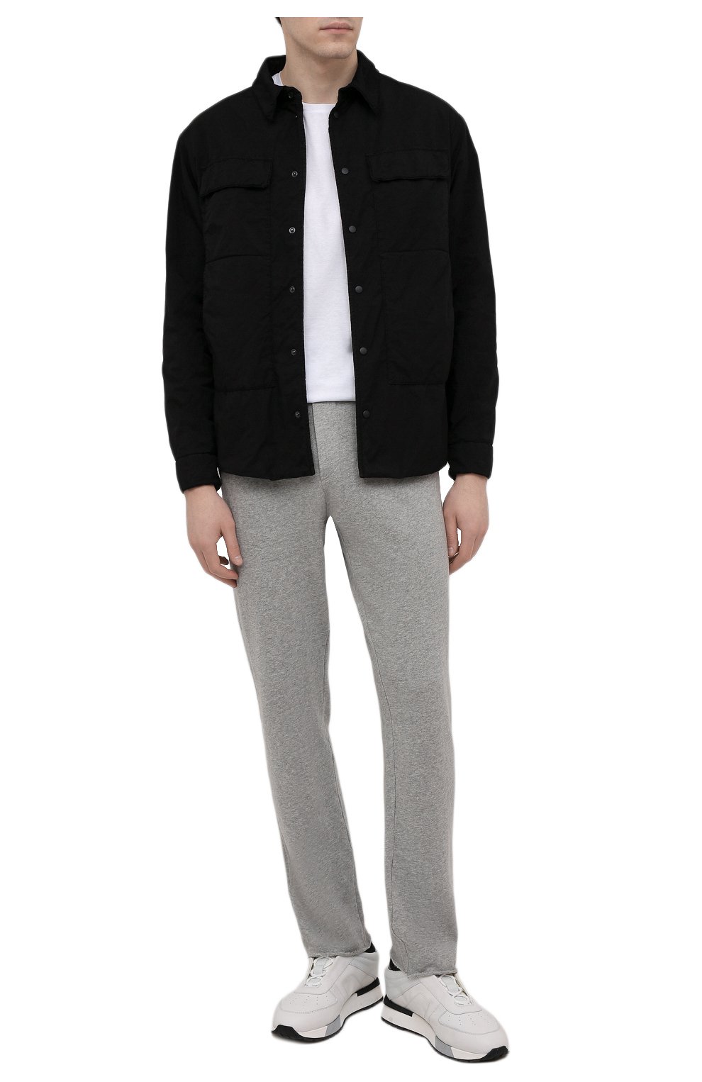 Мужские хлопковые брюки JAMES PERSE серого цвета, арт. MXI1352 | Фото 2 (Длина (брюки, джинсы): Стандартные; Случай: Повседневный; Материал внешний: Хлопок; Стили: Спорт-шик)