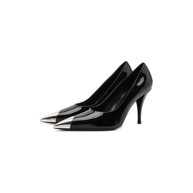 Кожаные туфли Vesper Saint Laurent черного цвета