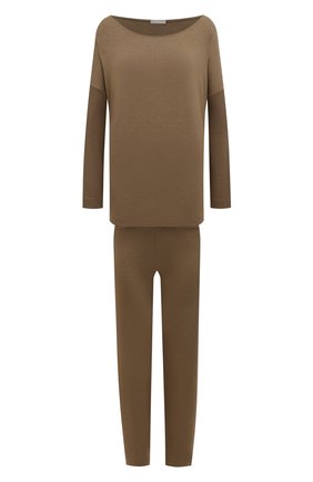 Женская пижама из вискозы HANRO темно-бежевого цвета по цене 15900 руб., арт. 076390 | Фото 1 Женская пижама из вискозы HANRO темно-бежевого цвета, арт. 076390 | Фото 1 (Длина (для топов): Стандартные; Материал внешний: Вискоза; Длина Ж (юбки, платья, шорты): Мини; Длина (брюки, джинсы): Удлиненные; Рукава: Длинные)