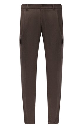 Мужские шерстяные брюки-карго ANDREA CAMPAGNA коричневого цвета, арт. SC CARG0/VB5991 | Фото 1 (Материал внешний: Шерсть; Материал подклада: Купро; Длина (брюки, джинсы): Стандартные; Случай: Повседневный; Силуэт М (брюки): Карго; Стили: Кэжуэл)