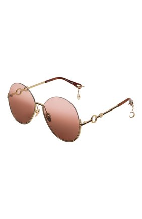 Женские солнцезащитные очки CHLOÉ коричневого цвета, арт. CH0067S | Фото 1 (Тип очков: С/з; Очки форма: Круглые; Оптика Гендер: оптика-женское)