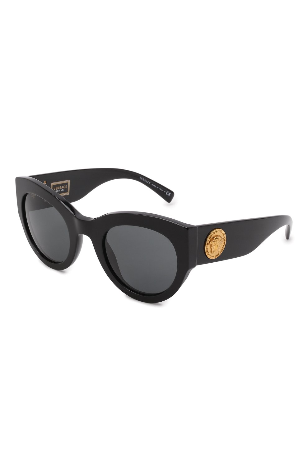 Женские солнцезащитные очки VERSACE черного цвета, арт. 4353-GB1/87 | Фото 1 (Тип очков: С/з; Оптика Гендер: оптика-женское; Очки форма: Cat-eye)