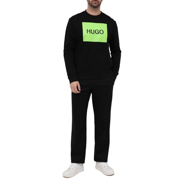 Хлопковый свитшот HUGO 50463314, цвет чёрный, размер 50 - фото 2