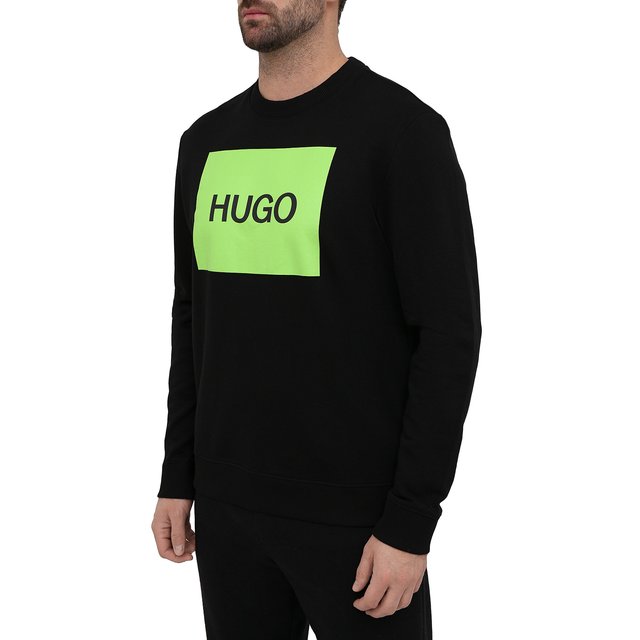 Хлопковый свитшот HUGO 50463314, цвет чёрный, размер 46 - фото 3