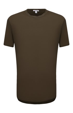 Мужская хлопковая футболка JAMES PERSE хаки цвета, арт. MKJ3360 | Фото 1 (Рукава: Короткие; Материал внешний: Хлопок; Длина (для топов): Стандартные; Принт: Без принта; Стили: Милитари)