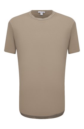 Мужская хлопковая футболка JAMES PERSE бежевого цвета, арт. MKJ3360 | Фото 1 (Материал внешний: Хлопок; Длина (для топов): Стандартные; Рукава: Короткие; Принт: Без принта; Стили: Кэжуэл)