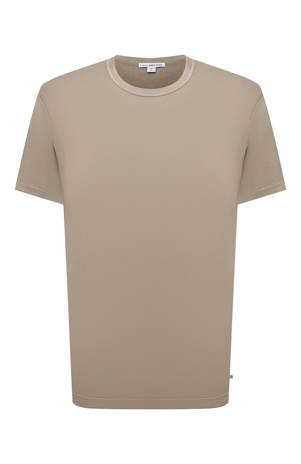 Мужская хлопковая футболка JAMES PERSE бежевого цвета, арт. MLJ3311 | Фото 1 (Принт: Без принта; Рукава: Короткие; Длина (для топов): Стандартные; Материал внешний: Хлопок; Стили: Кэжуэл)
