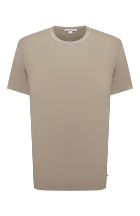 Мужская хлопковая футболка JAMES PERSE бежевого цвета, арт. MLJ3311 | Фото 1 (Длина (для топов): Стандартные; Рукава: Короткие; Материал внешний: Хлопок; Принт: Без принта; Стили: Кэжуэл)