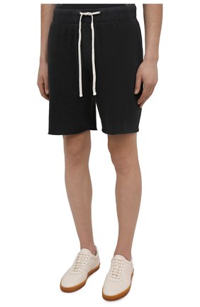 Мужские хлопковые шорты JAMES PERSE темно-серого цвета, арт. MXA4238 | Фото 3 (Длина Шорты М: До колена; Случай: Повседневный; Материал внешний: Хлопок; Стили: Спорт-шик)