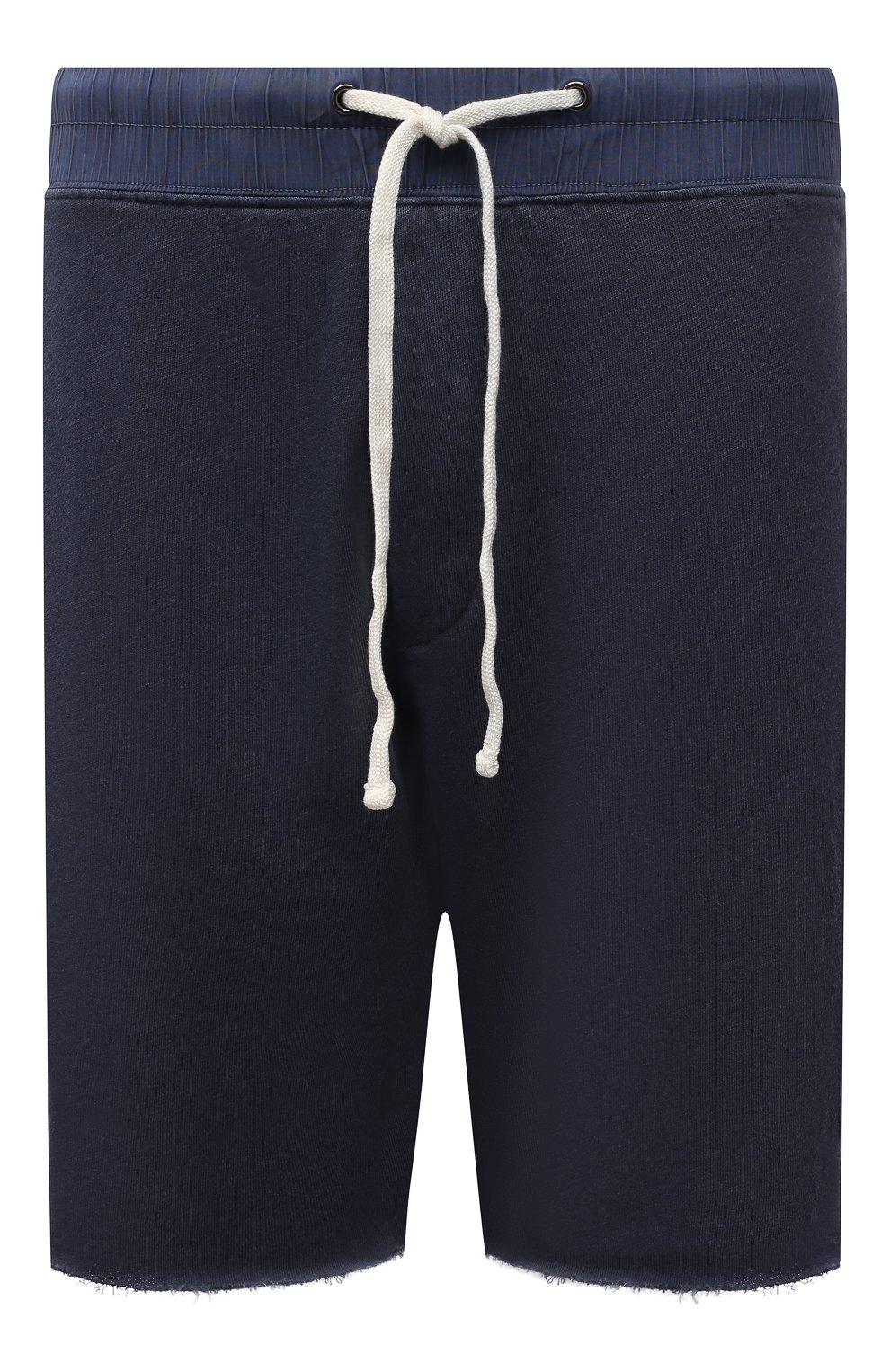 Мужские хлопковые шорты JAMES PERSE темно-синего цвета, арт. MXA4238 | Фото 1 (Длина Шорты М: До колена; Случай: Повседневный; Материал внешний: Хлопок; Стили: Спорт-шик)