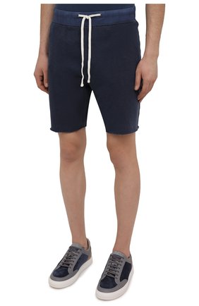 Мужские хлопковые шорты JAMES PERSE темно-синего цвета, арт. MXA4238 | Фото 3 (Длина Шорты М: До колена; Случай: Повседневный; Материал внешний: Хлопок; Стили: Спорт-шик)