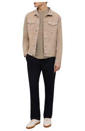 Мужская джинсовая куртка BRUNELLO CUCINELLI бежевого цвета, арт. M277P6845 | Фото 2 (Длина (верхняя одежда): Короткие; Материал внешний: Хлопок, Деним; Рукава: Длинные; Кросс-КТ: Деним, Куртка; Стили: Кэжуэл)