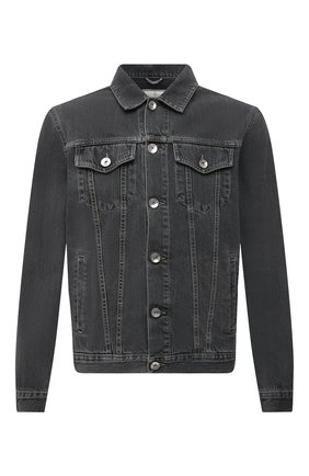 Мужская джинсовая куртка BRUNELLO CUCINELLI темно-серого цвета, арт. ME2456844 | Фото 1 (Длина (верхняя одежда): Короткие; Рукава: Длинные; Материал внешний: Хлопок, Деним; Кросс-КТ: Деним, Куртка; Стили: Кэжуэл)