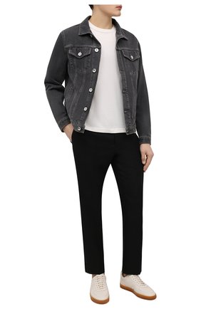 Мужская джинсовая куртка BRUNELLO CUCINELLI темно-серого цвета, арт. ME2456844 | Фото 2 (Длина (верхняя одежда): Короткие; Рукава: Длинные; Материал внешний: Хлопок, Деним; Кросс-КТ: Деним, Куртка; Стили: Кэжуэл)