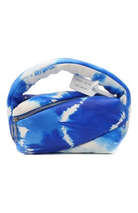 Женская сумка OFF-WHITE синего цвета по цене 117500 руб., арт. 0WNP007F21LEA003 | Фото 1 Женская сумка OFF-WHITE синего цвета, арт. 0WNP007F21LEA003 | Фото 1 (Ремень/цепочка: На ремешке; Материал: Натуральная кожа; Размер: small; Сумки-технические: Сумки top-handle, Сумки через плечо)