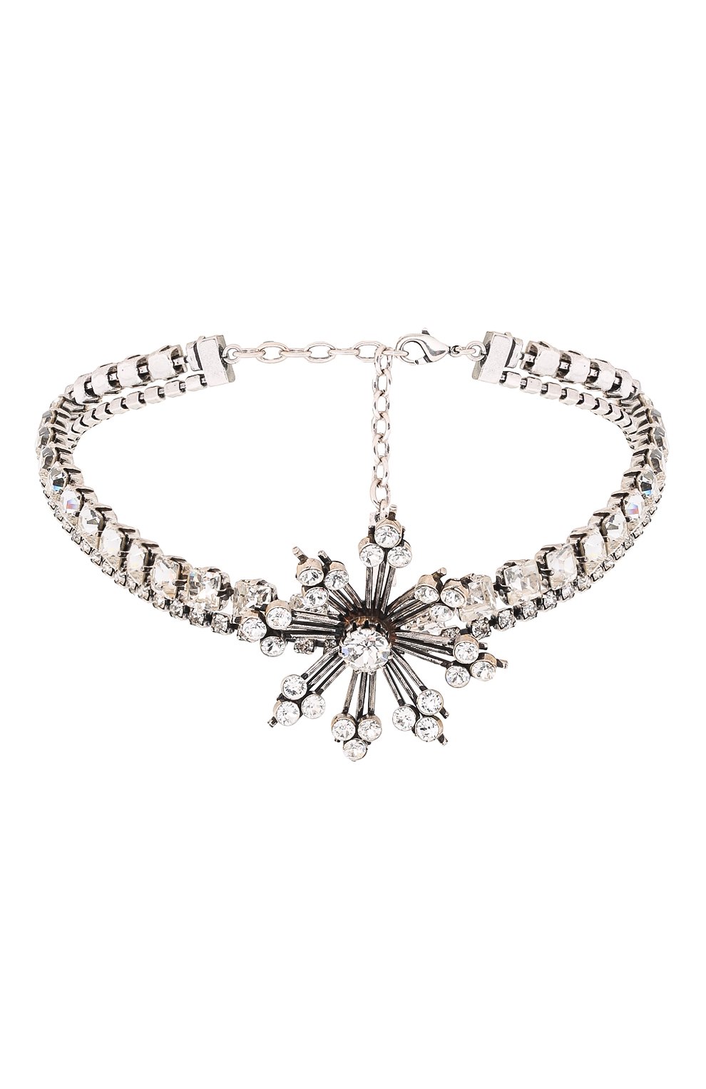 Женское колье SAINT LAURENT серебряного цвета, арт. 671364/Y1526 | Фото 1 (Материал: Металл)