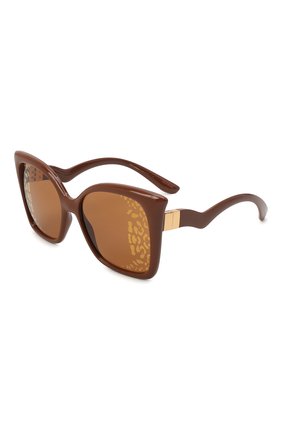 Женские солнцезащитные очки DOLCE & GABBANA коричневого цвета, арт. 6168-3292P4 | Фото 1 (Тип очков: С/з; Очки форма: Бабочка; Оптика Гендер: оптика-женское)