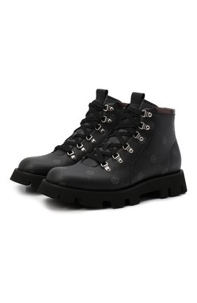 Мужские кожаные ботинки BERLUTI черного цвета, арт. S5655-001 | Фото 1 (Материал внутренний: Натуральная кожа; Подошва: Плоская; Материал внешний: Кожа; Мужское Кросс-КТ: Ботинки-обувь, Хайкеры-обувь; Материал утеплителя: Без утеплителя)