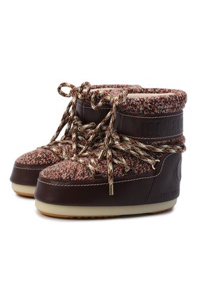 Женские комбинированные сапоги chloé x moon boot CHLOÉ бордового цвета по цене 51950 руб., арт. CHC21W534W0 | Фото 1 Женские комбинированные сапоги chloé x moon boot CHLOÉ бордового цвета, арт. CHC21W534W0 | Фото 1 (Материал внешний: Кожа, Текстиль; Подошва: Платформа; Материал внутренний: Текстиль)
