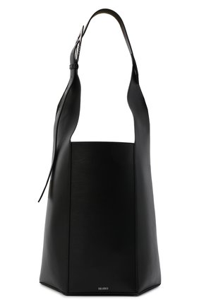 Женская сумка 12 pm THE ATTICO черного цвета, арт. 221WAH07/L019 | Фото 1 (Размер: medium; Материал: Натуральная кожа; Сумки-технические: Сумки top-handle)
