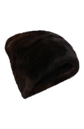 Женская шапка айме из меха норки FURLAND коричневого цвета, арт. 0007400110034300605 | Фото 1 (Материал: Натуральный мех)