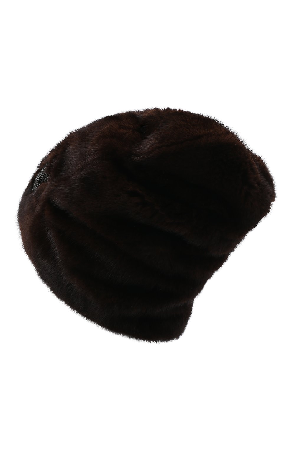 Женская шапка айме из меха норки FURLAND коричневого цвета, арт. 0007400110034300605 | Фото 3 (Материал: Натуральный мех)
