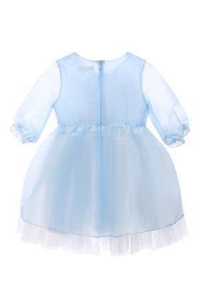 Детское платье LITTLE MISS AOKI голубого цвета, арт. LFW21201/2-4 | Фото 2 (Рукава: Короткие; Материал внешний: Синтетический материал; Материал подклада: Хлопок; Ростовка одежда: 4 года | 104 см)