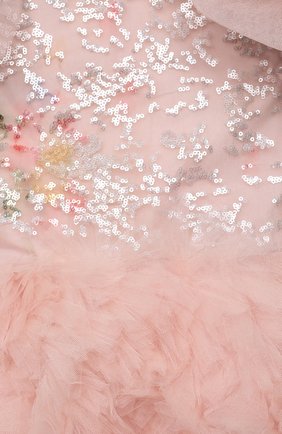 Детское платье LITTLE MISS AOKI розового цвета, арт. LFW21101/2-4 | Фото 3 (Рукава: Короткие; Материал внешний: Синтетический материал; Материал подклада: Хлопок; Ростовка одежда: 4 года | 104 см)