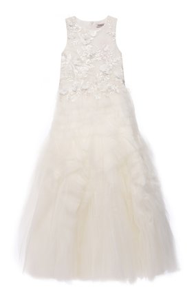 Детское платье LITTLE MISS AOKI белого цвета по цене 154500 руб., арт. LFW21004/10-12 | Фото 1 Детское платье LITTLE MISS AOKI белого цвета, арт. LFW21004/10-12 | Фото 1 (Материал подклада: Хлопок; Рукава: Короткие; Материал внешний: Синтетический материал; Ростовка одежда: 10 - 11 лет | 140 - 146см, 12 лет | 152 см)